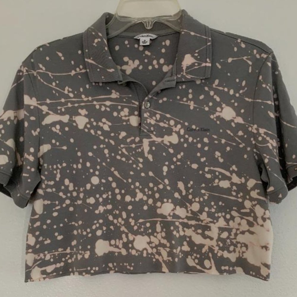 Hand Bleached  Calvin Klein Polo Shirt